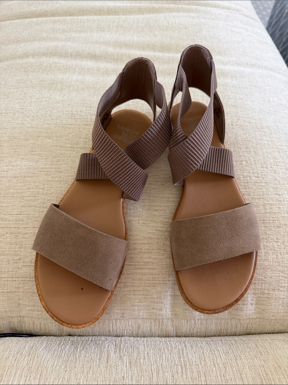 Sorel Women's Brown Strappy Suede & Elastic Sandals